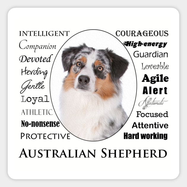 Australian Shepherd Traits Magnet by You Had Me At Woof